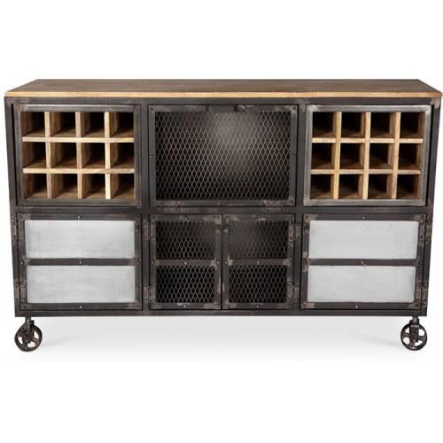 Buffet à vin avec roues - Design industriel - Davo