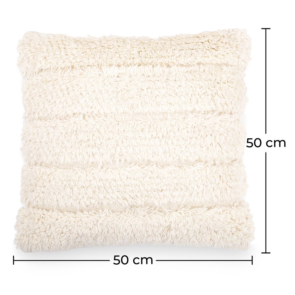 Coussin carré design boho Bali, en tissu bouclé housse + remplissage - Akasha