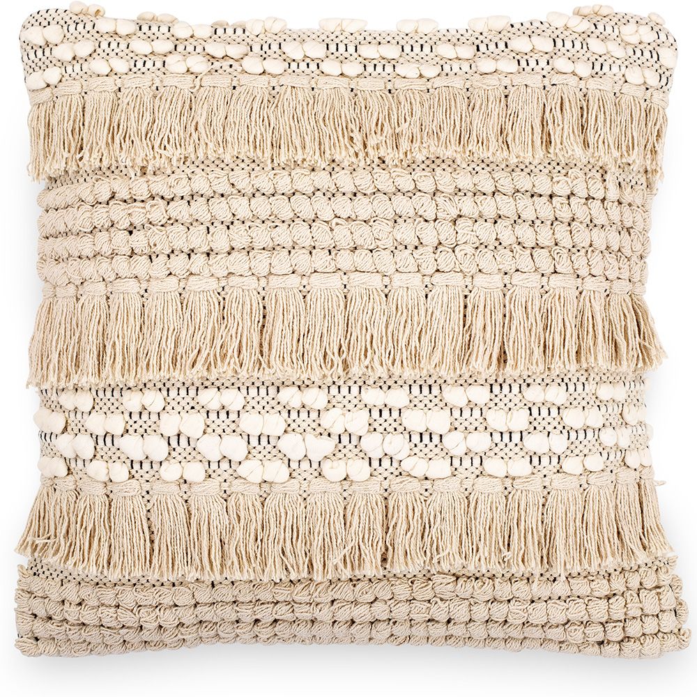 Coussin carré design boho Bali en coton housse + remplissage - Serba