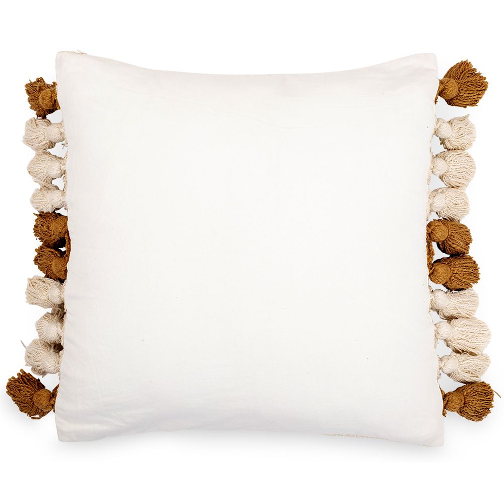 Coussin carré design boho Bali en coton housse + remplissage - Belvia