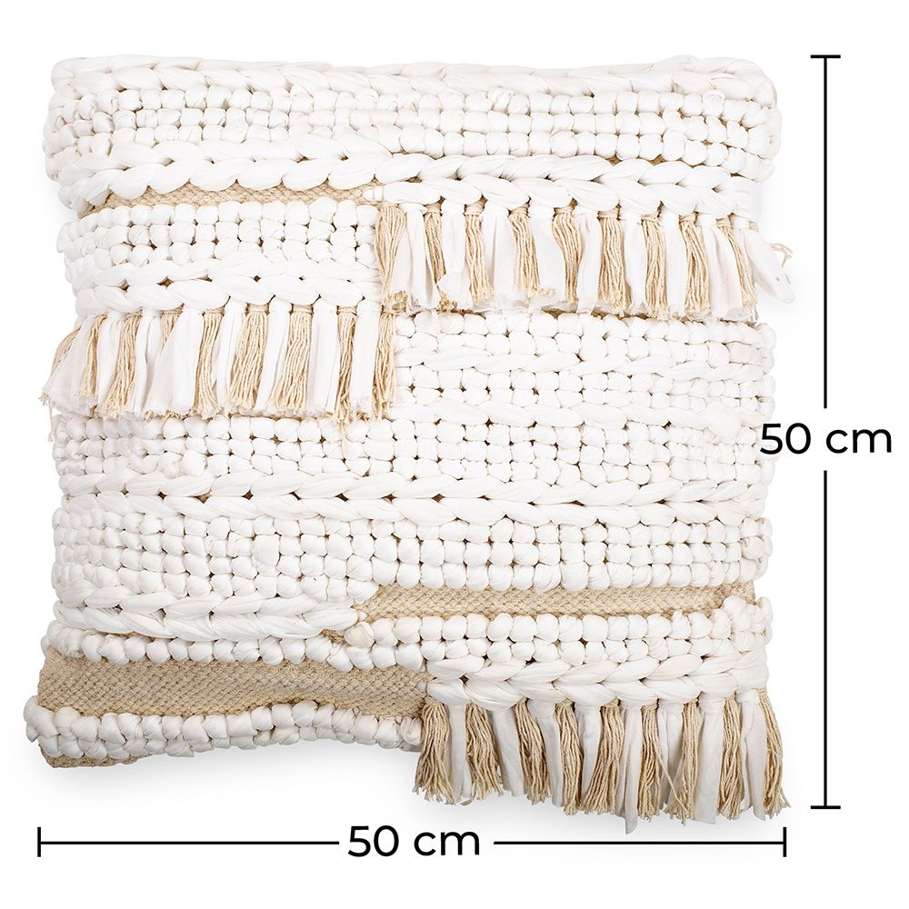 Coussin carré design boho Bali en Fil recyclé housse + remplissage - Chloe