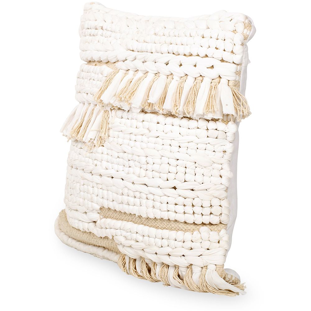 Coussin carré design boho Bali en Fil recyclé housse + remplissage - Chloe