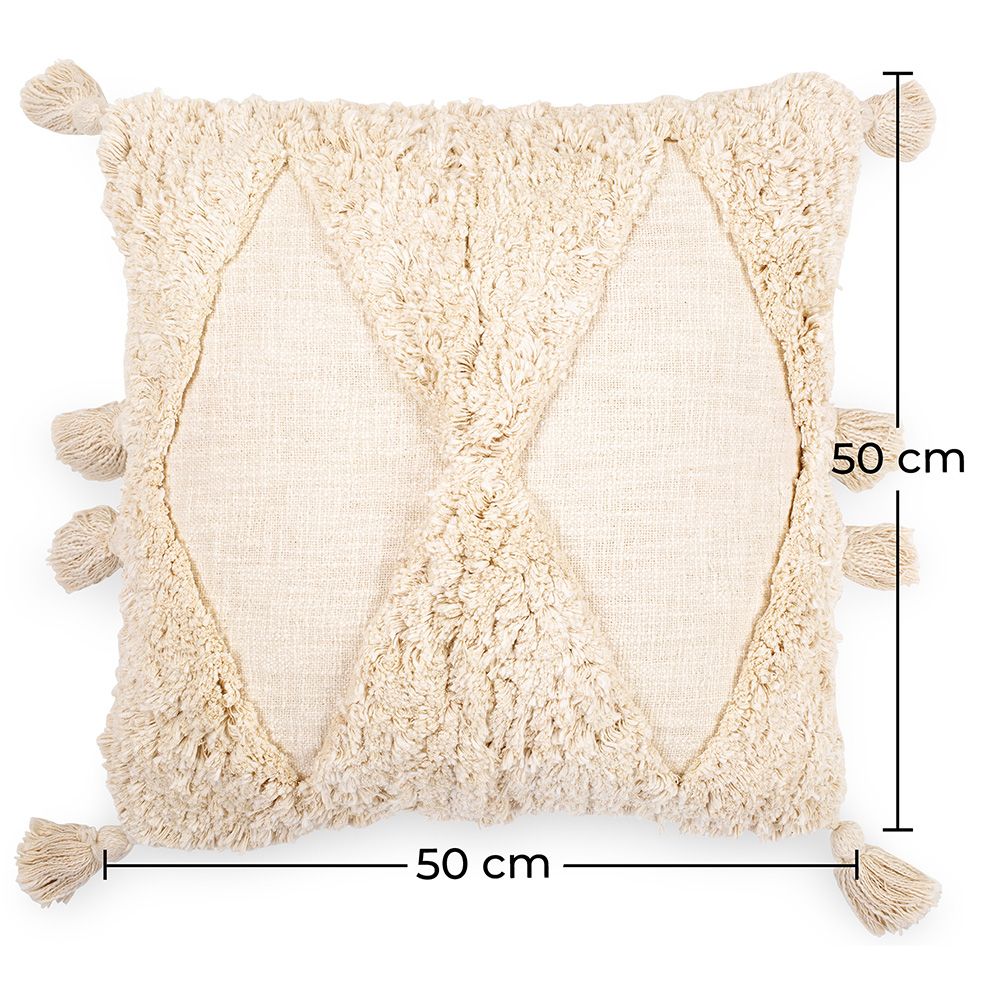 Coussin carré design boho Bali en coton housse + remplissage - Laily