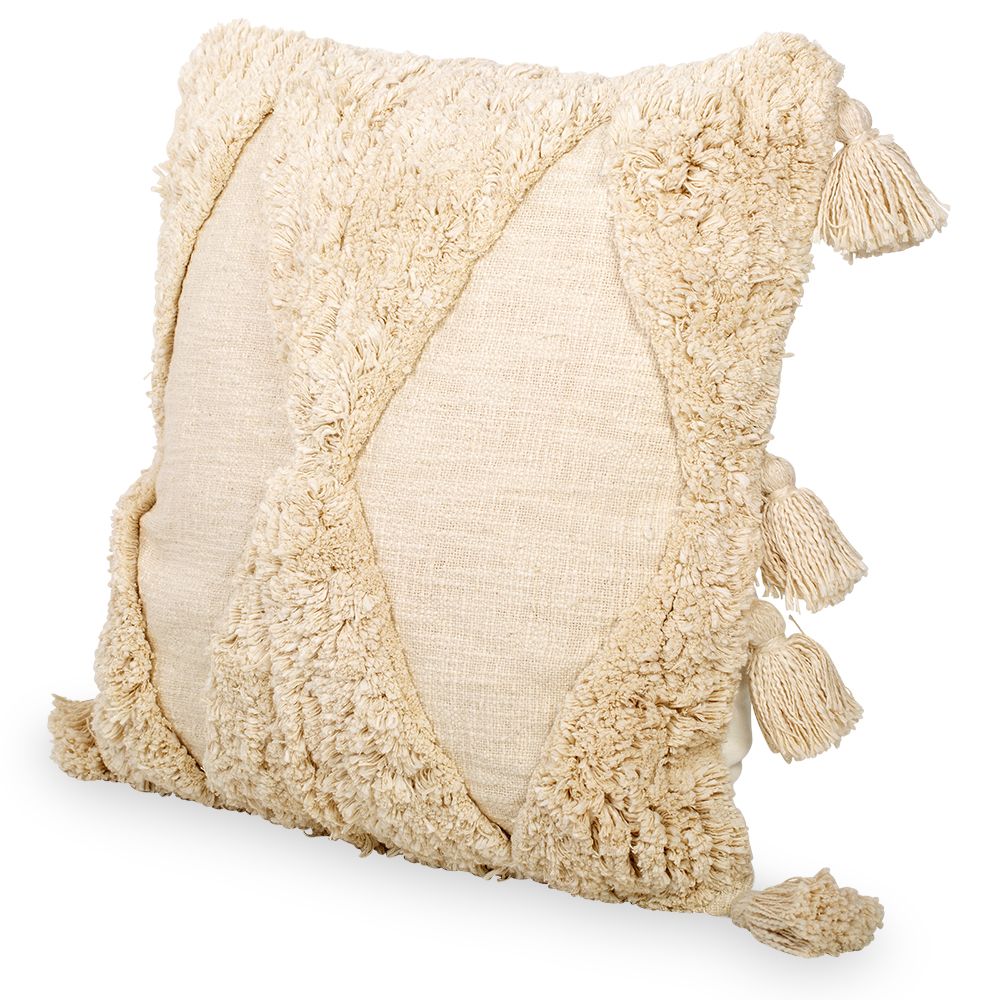 Coussin carré design boho Bali en coton housse + remplissage - Laily
