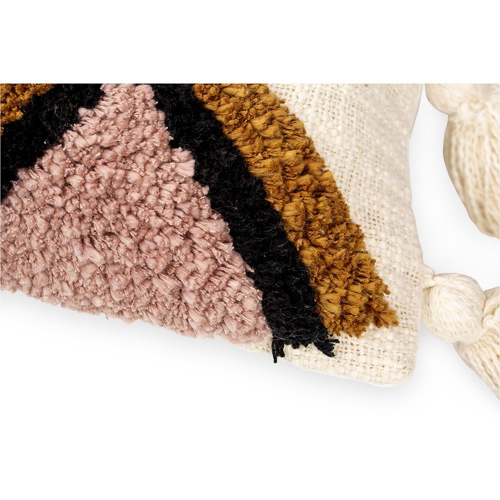 Coussin carré design boho Bali en coton housse + remplissage - Eloise