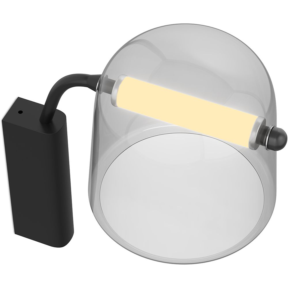 Lampe murale design moderne, verre fumé - Nam