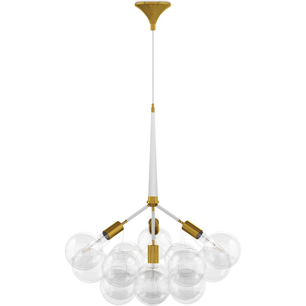 Lustre de plafond en boules de verre - Suspension design - 12 globes - Plaus