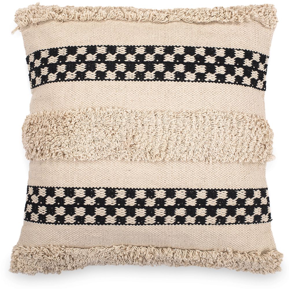 Coussin carré design boho Bali en coton housse + remplissage - Sefra