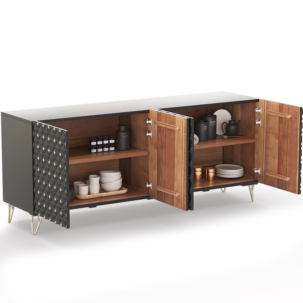 Buffet design en bois - Noir - Prana