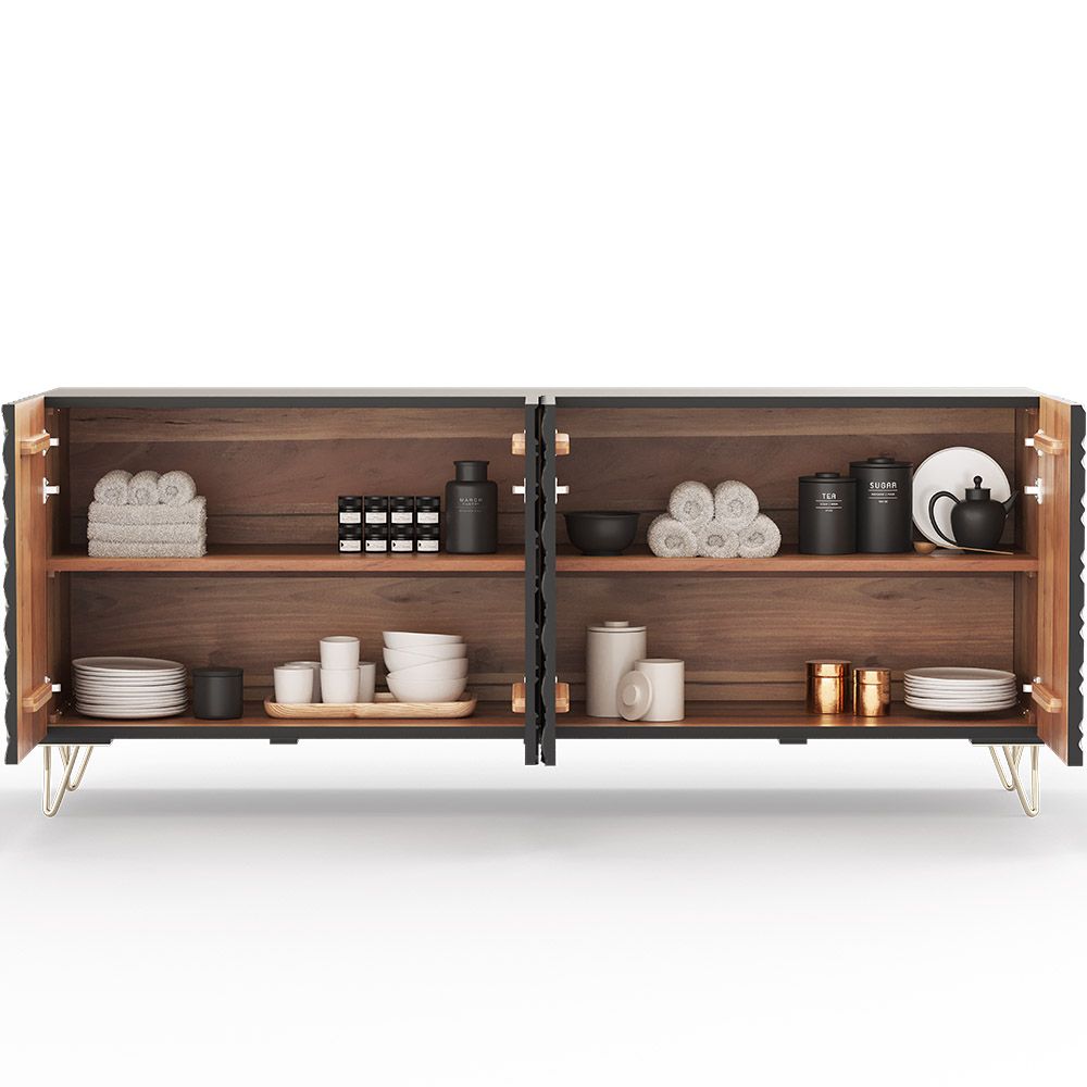 Buffet design en bois - Noir - Prana