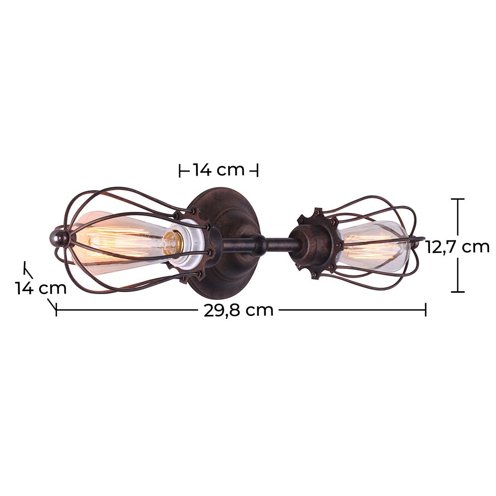 Applique murale Chandelier à Cage Edison – Acier