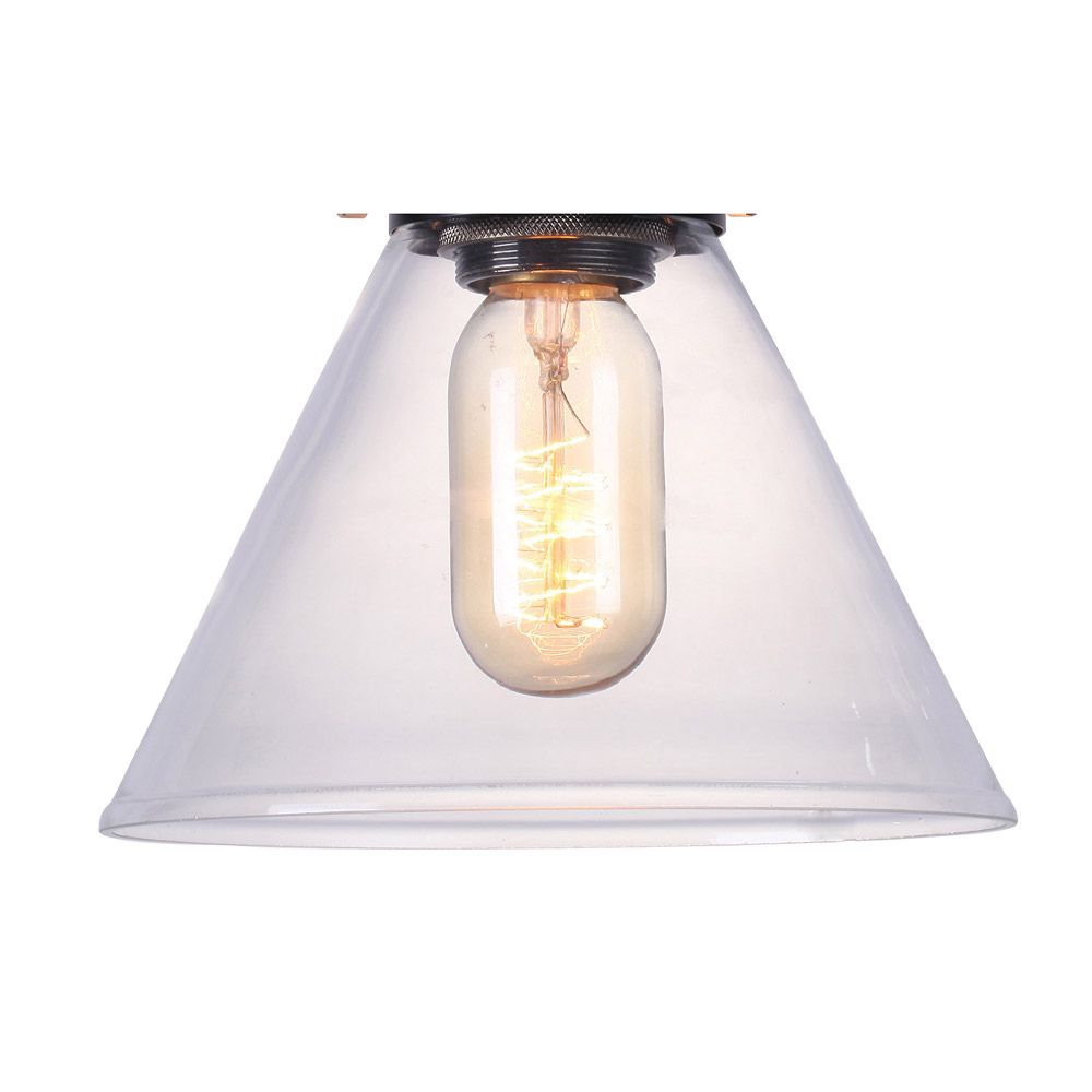 Lampe Pendante avec Petit Abat-Jour Cristal Edison  – Acier